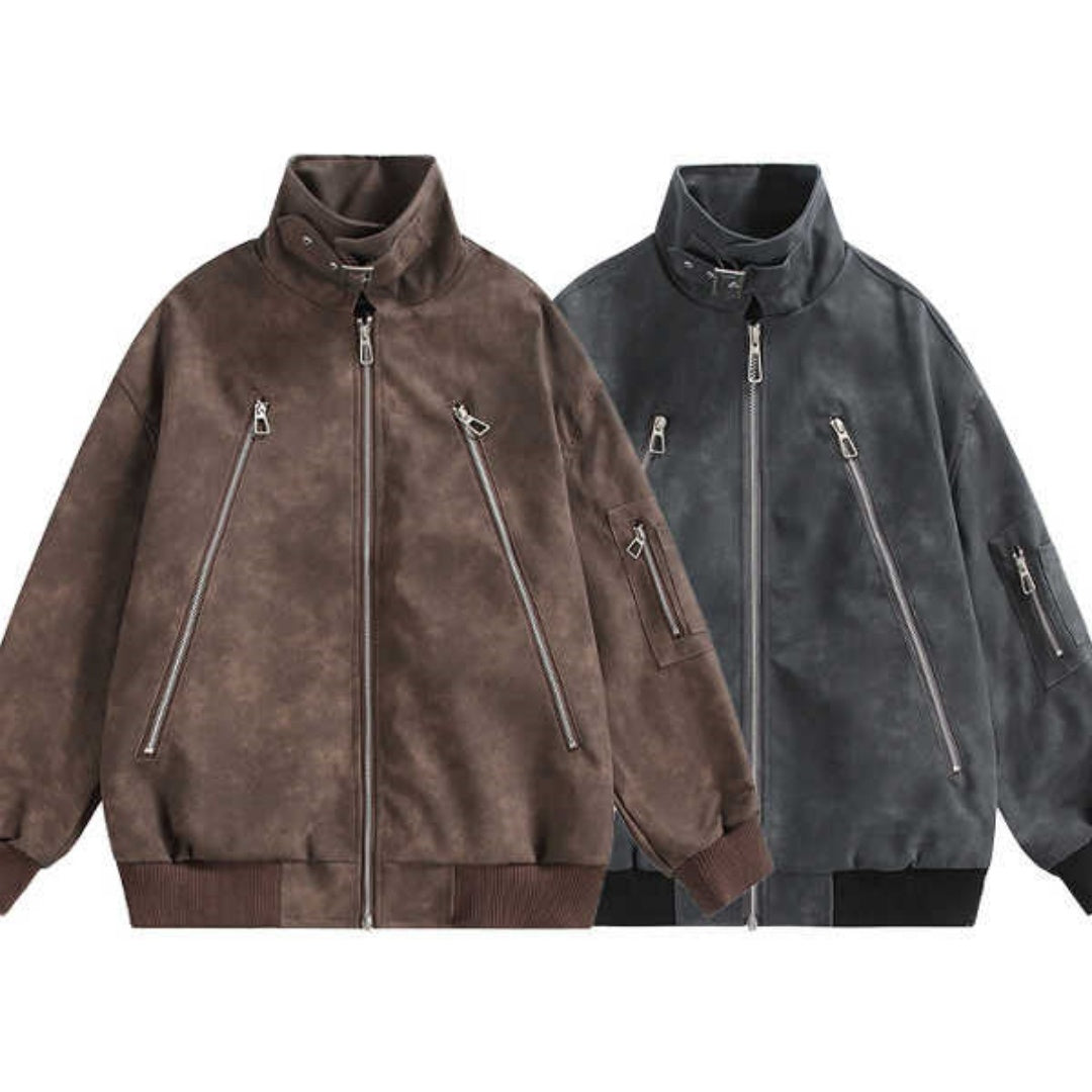 Men's Autumn And Winter High-grade Fashion Brand American Retro Motorcycle Clothing Coat