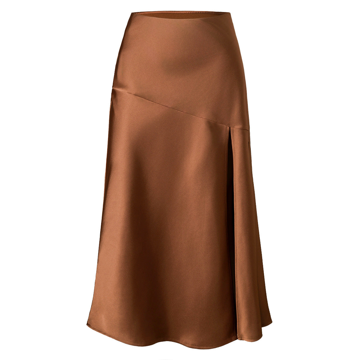 Elastic-waist Slit Maxi Skirt Sexy Patchwork Bodycon For Women