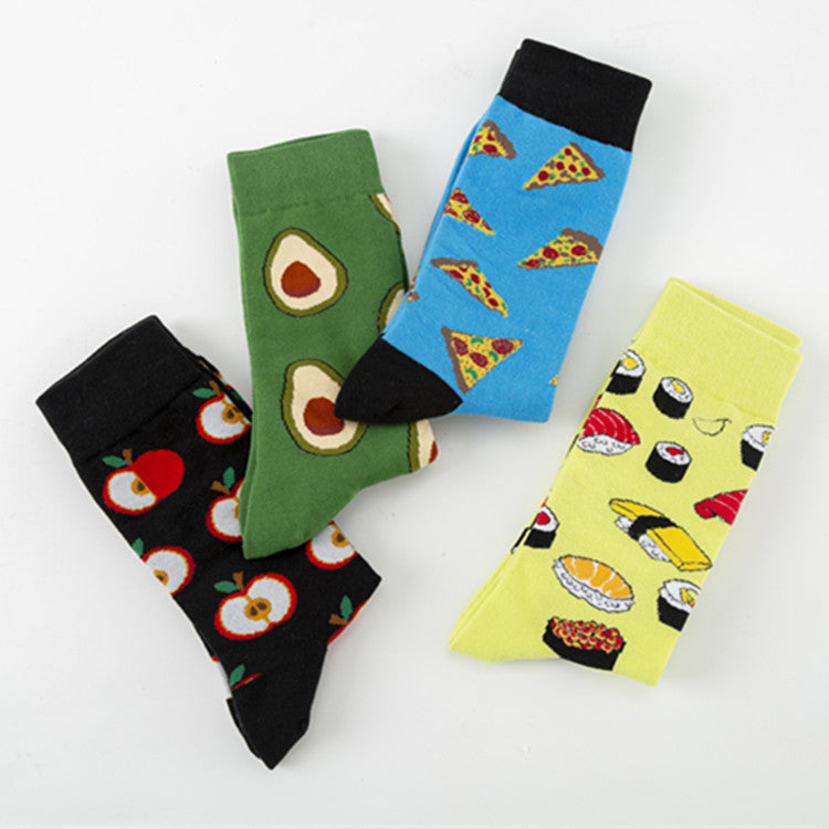 Colorful Food-themed Socks Casual Cotton