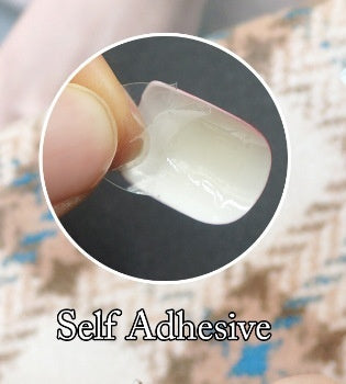 Short Square Head Solid Color Nail Stickers Finished Product 24 Pieces