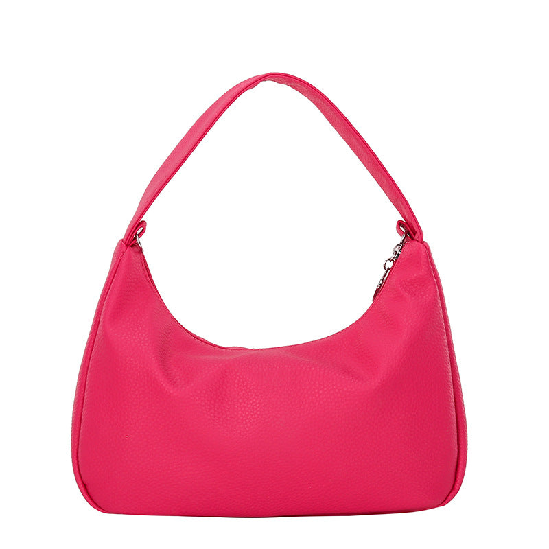 Simple Candy Color One Shoulder Underarm Bag Crescent