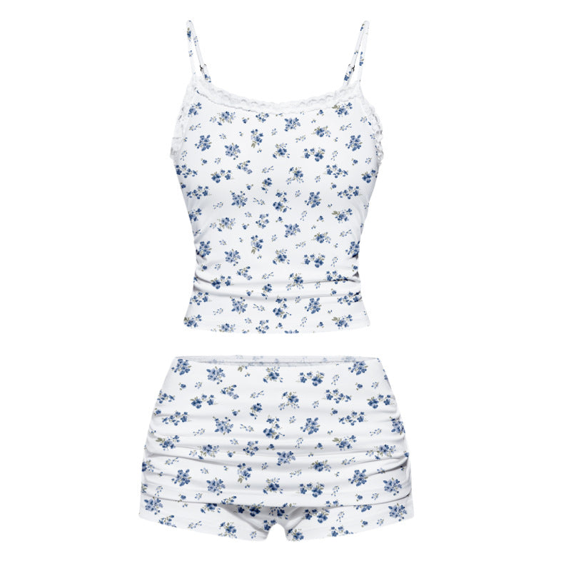 Womens Floral  Slim-Fit Camisole With Straps
