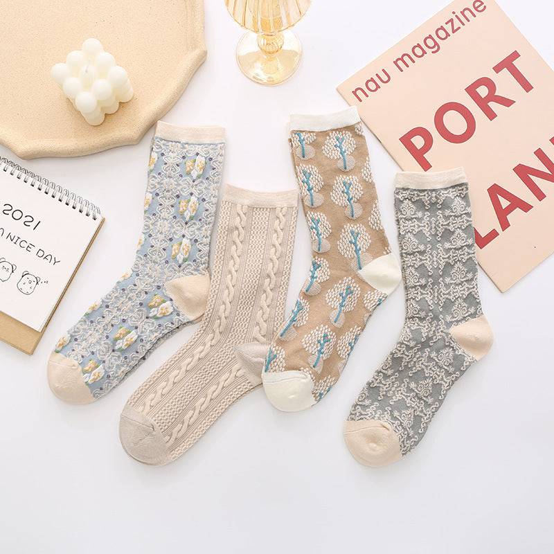 Fragrant High Tube Cotton Socks Trendy Mori Series