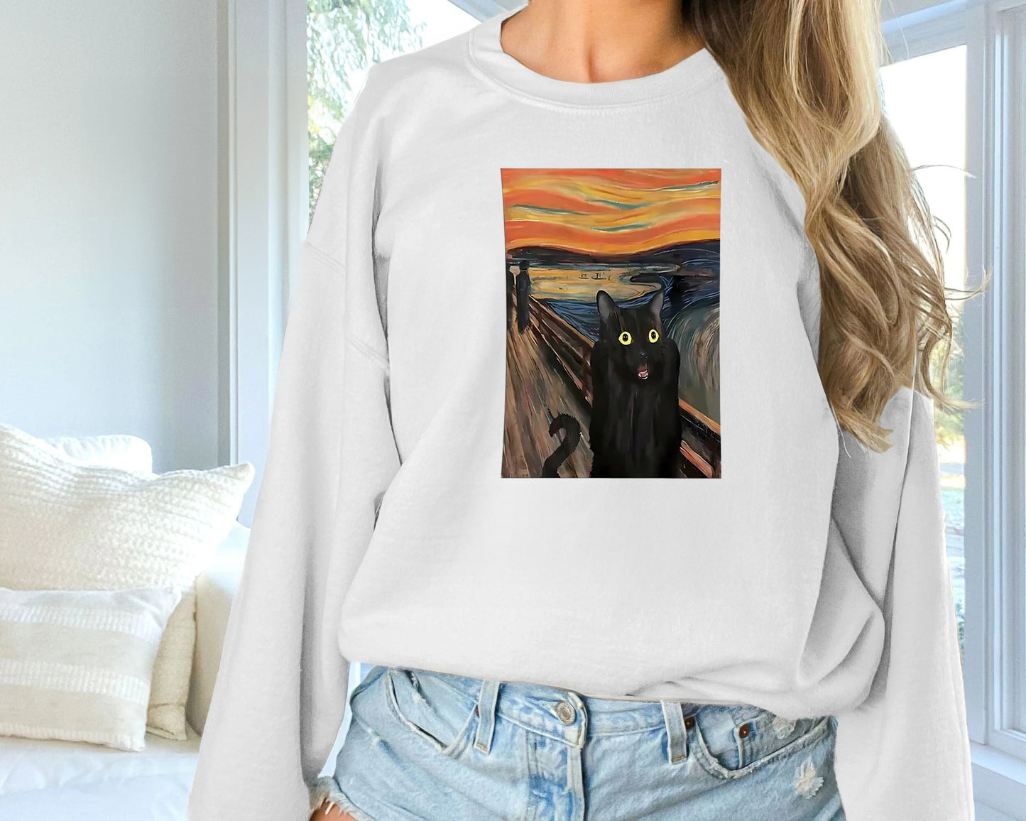 Women's Fashionable Solid Color Printed Long Sleeved Sweatshirt