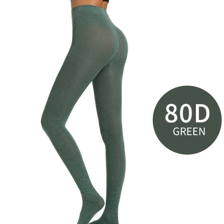 Ammonia-knitted AB Two-tone Cotton-like 80D Heather Gray Tights