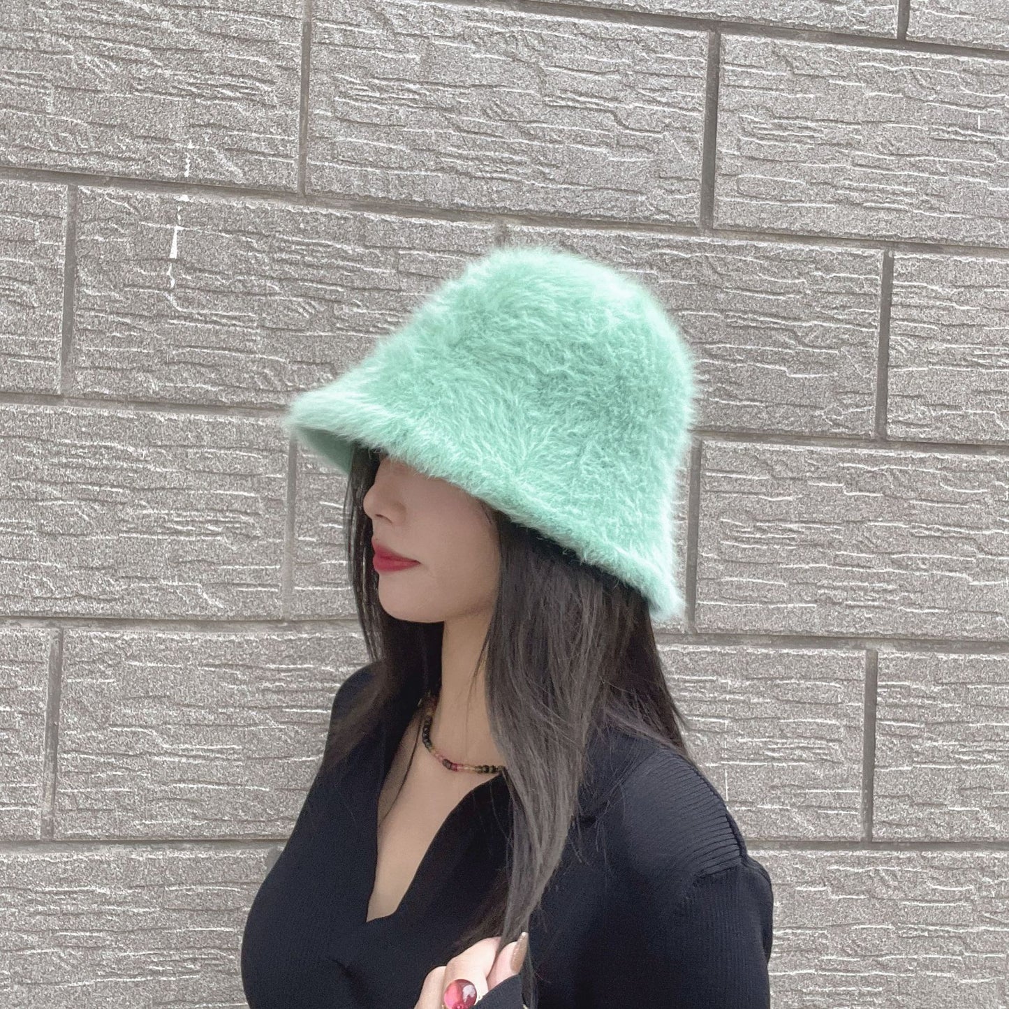 Rabbit Hair Bucket Fashionable Warm Hat