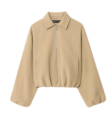 European And American-style Lapel Zip-up Jacket, New Fashionable Loose-fit Slimming Set