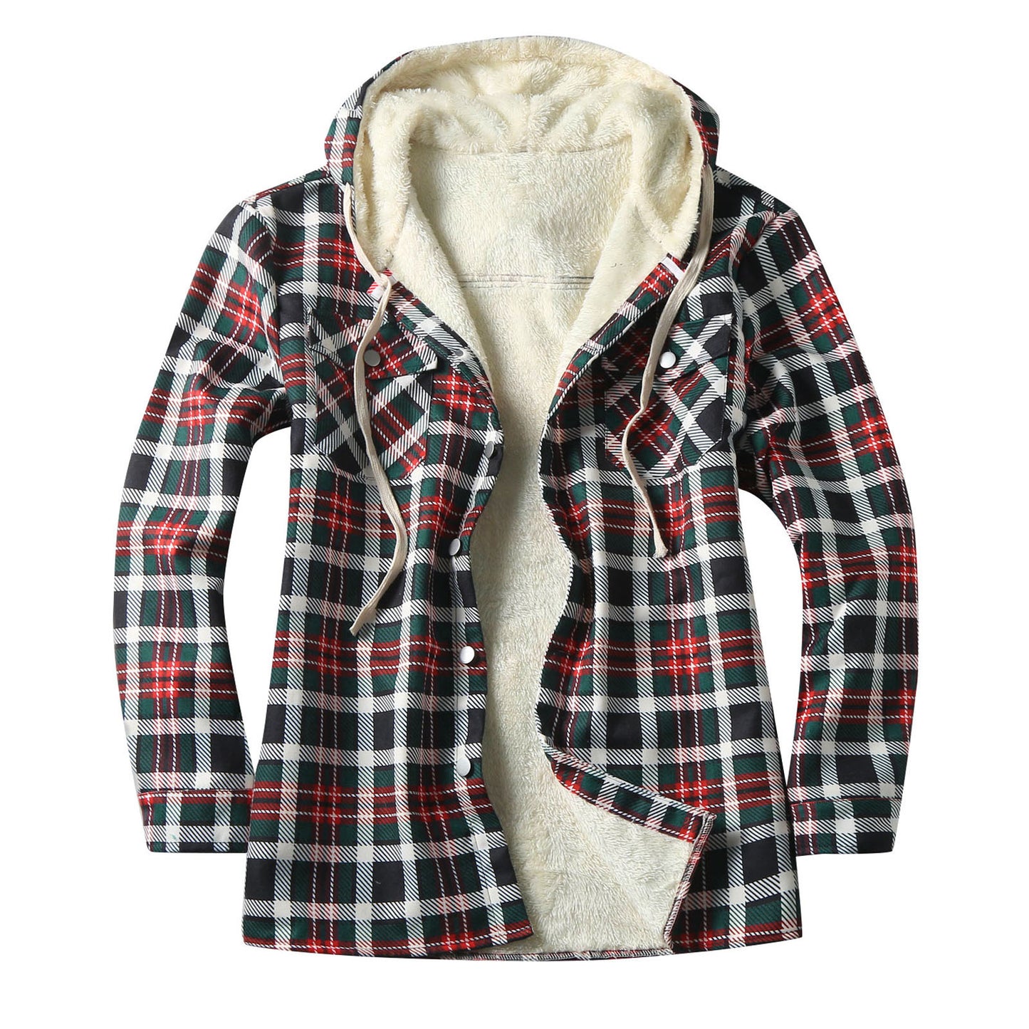 Men's Hooded Fleece-lined Shirt Coat