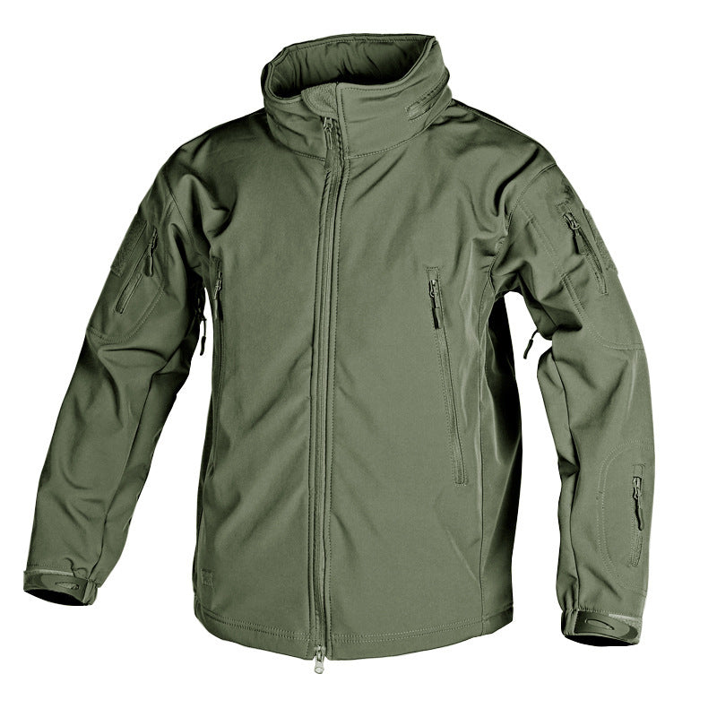 Soft-shell Tactical Hooded Adjustable Camouflage Trench Coat