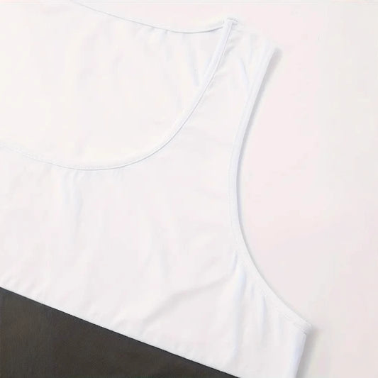 Herre Stitching Kontrastfarvet Sports Fitness Løs Løbevest