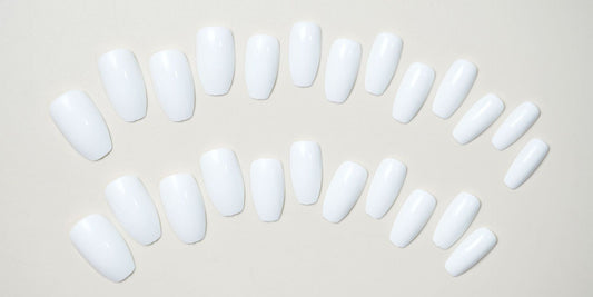 Ballet Bright White Fake Nail Tip Wear Finished Product