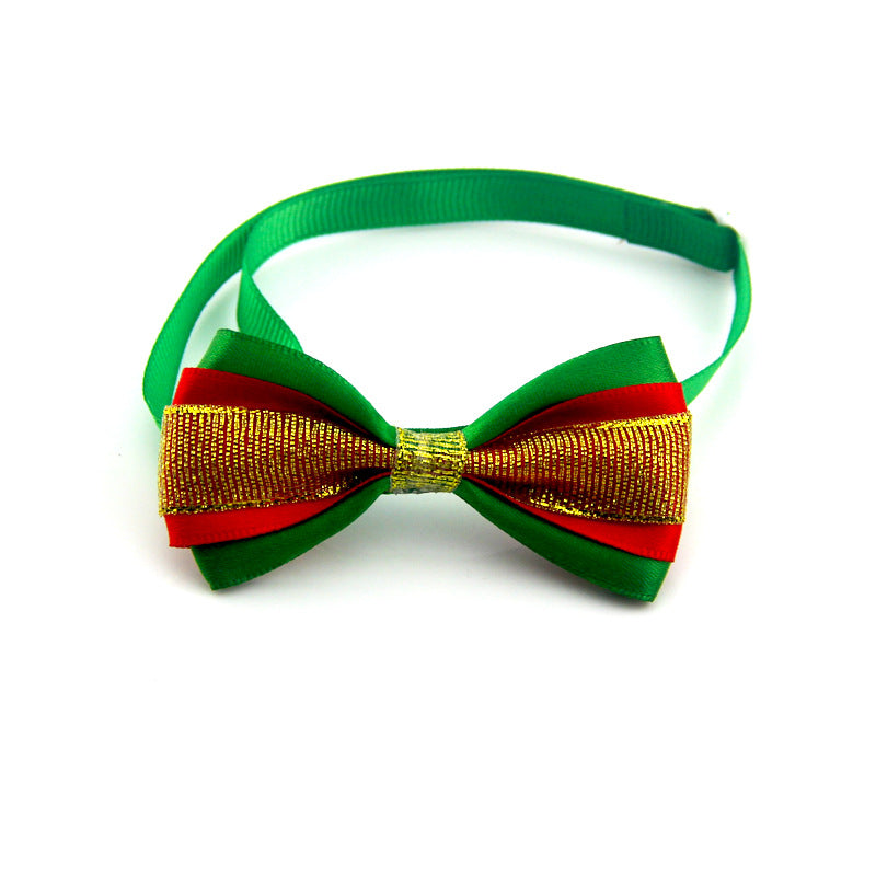 New Year Red And Green Christmas Series Pet Tie Bow Handcraft Jewelry Collar Dogs And Cats Bow Tie