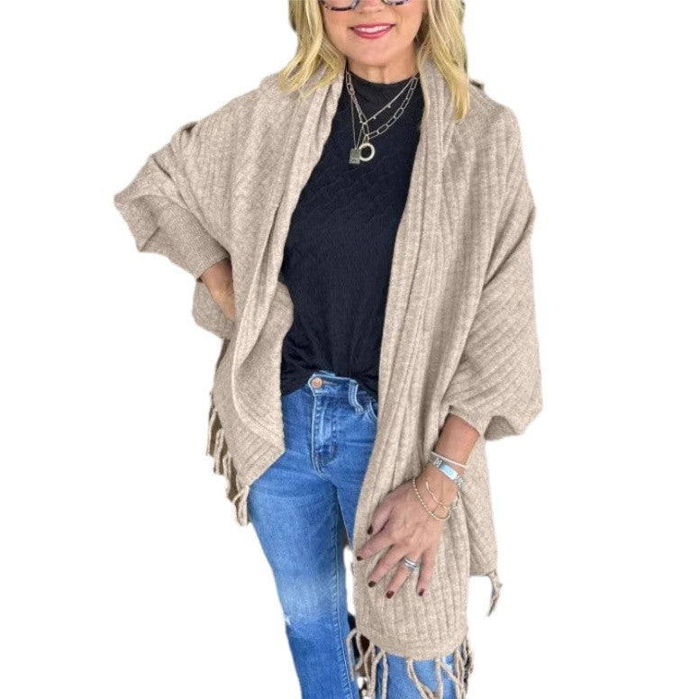 Fashionable Knitted Tassel Inverness