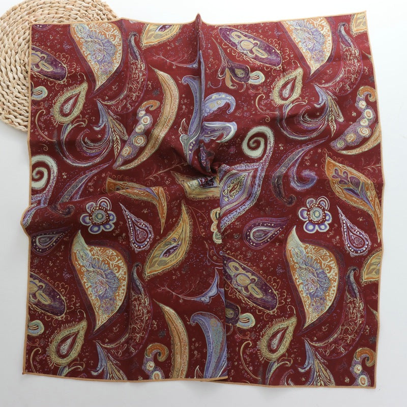 Women's Retro Easy Matching Cashew Print Pure Cotton Scarf Hair Band