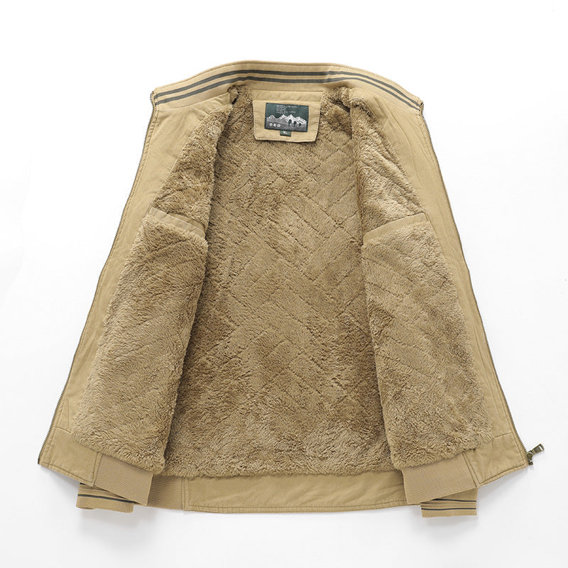 Men's Business Fleece-lined Casual Wind Coat