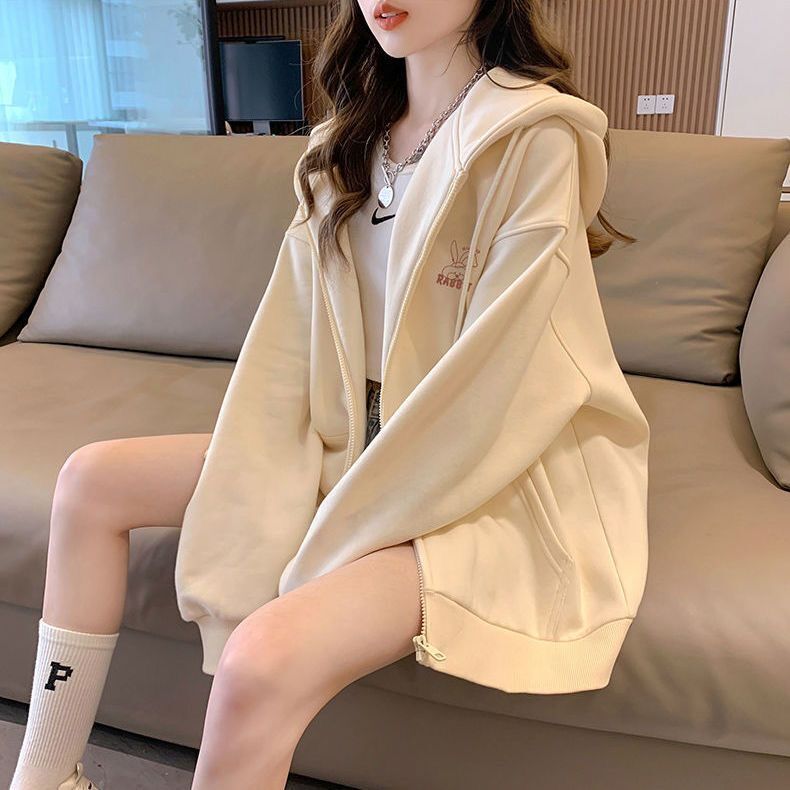 Embroidered Hooded Sweater Girls' Cardigan Jacket