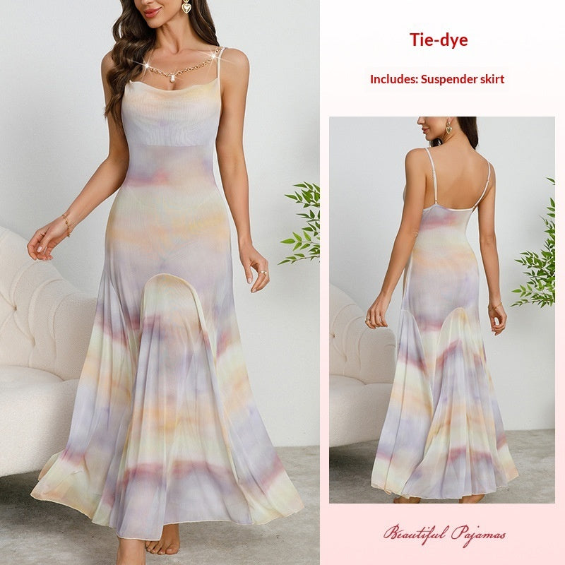 Breathable And Comfortable Womens Dress Printed Slip Dress