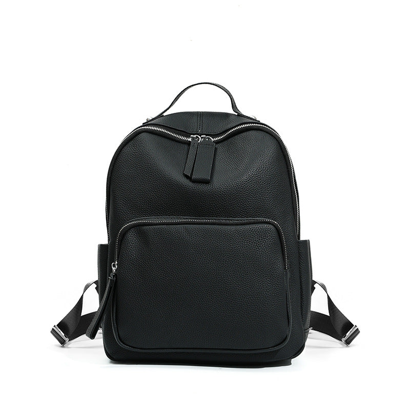 Large Capacity Portable Computer Lightweight Leather Niche Women's Backpack