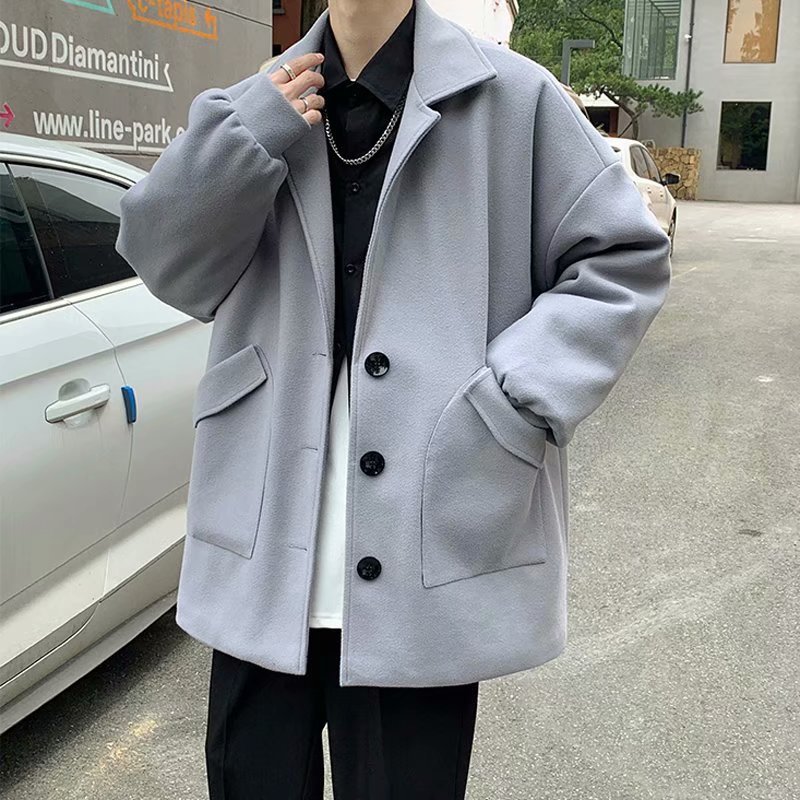 Mens All-match Casual Springfall Relaxed-fit Trench Coat