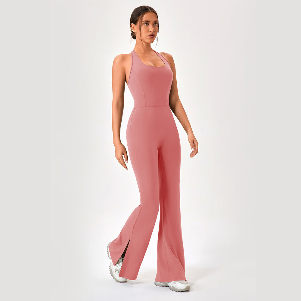 European And American Yoga Bodysuit Flared Pants