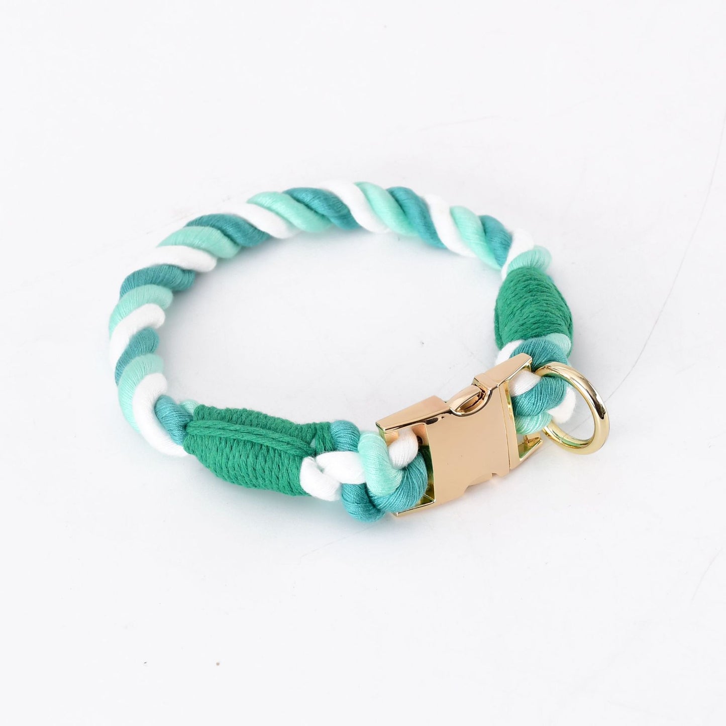 Woven Gradient Color Cotton String Dog Pet Traction Collar