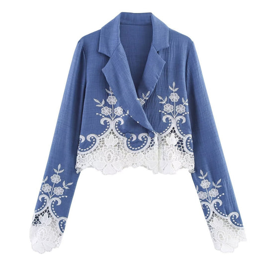 Women's Hollow-out Embroidered Suit Jacket
