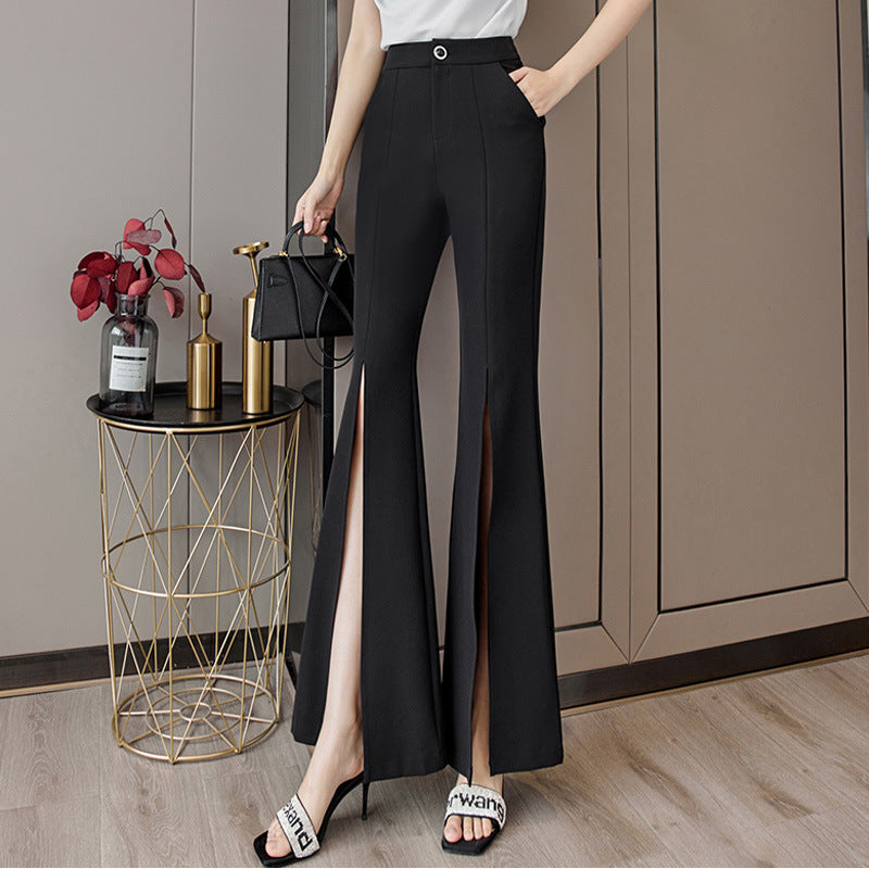 Summer Temperament Wide Legs Droopy Feeling High Waist Slim Pants