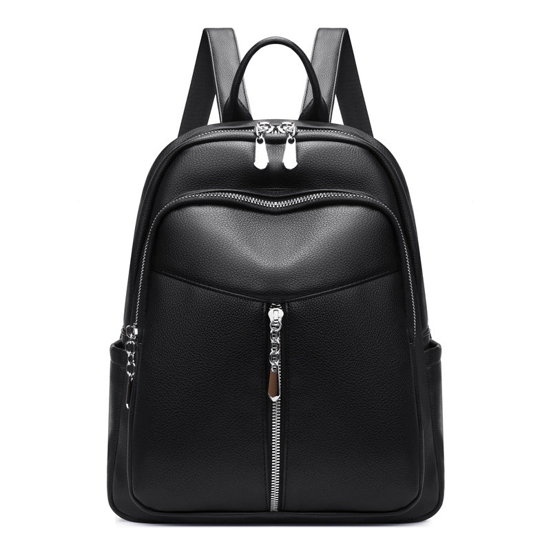 Women's Backpack Pure Color PU Leather Simple Everything Casual