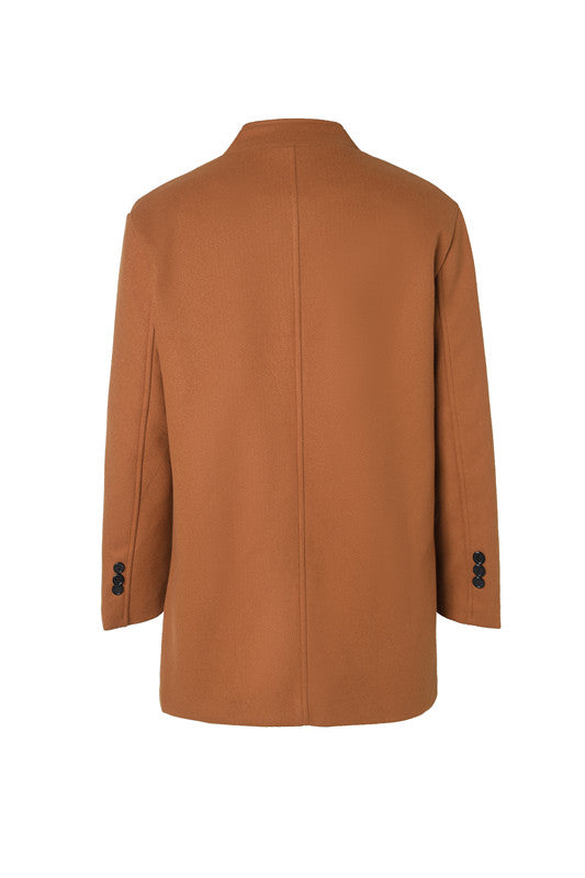 Solid-color, Form-fitting Woolen Coat For Middle-aged And Young Men In Autumn
