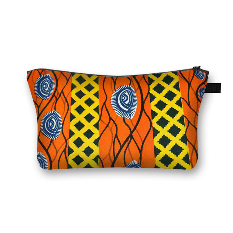 Ny Geometrisk Print Polyester Kosmetiktaske Stor Kapacitet Clutch Taske Dame Mode Rejse Opbevaringstaske