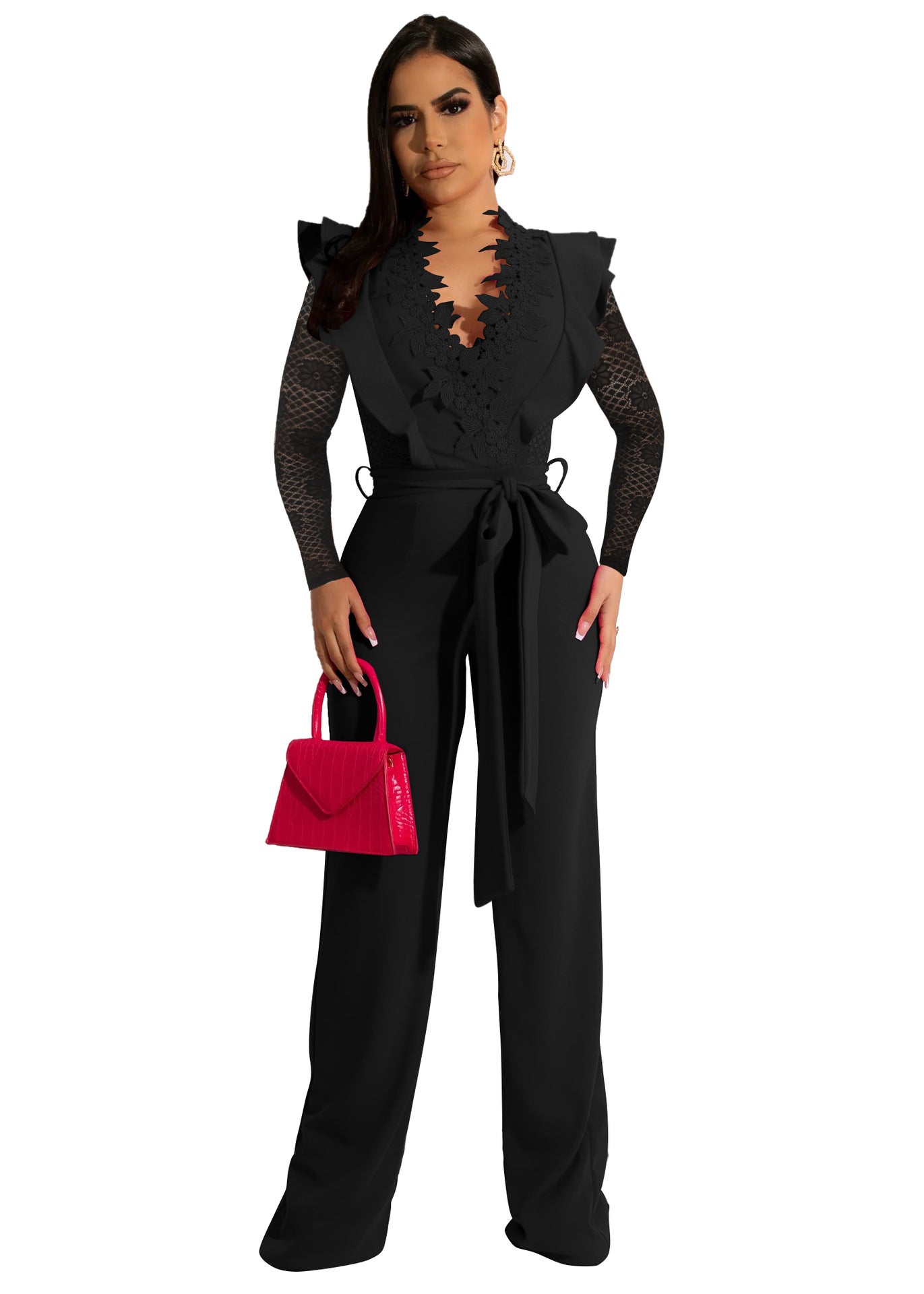 Fashion Business Slim Fit V-hals blonde gennemsigtig type heldragt