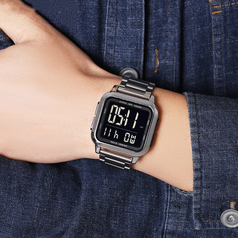 Fashion Trend Luminous Square Electronic Waterproof Watch