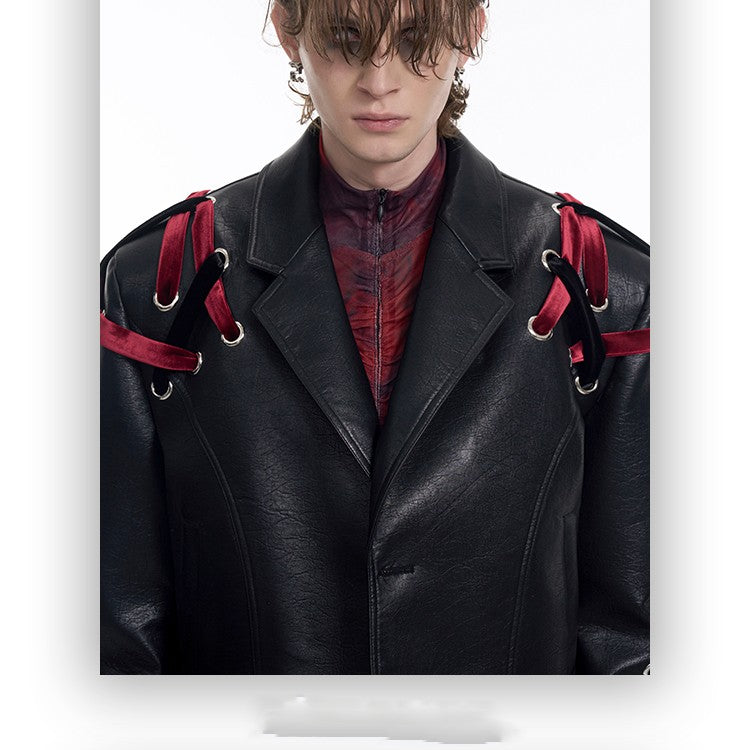 Short Leather Jacket Coat Men