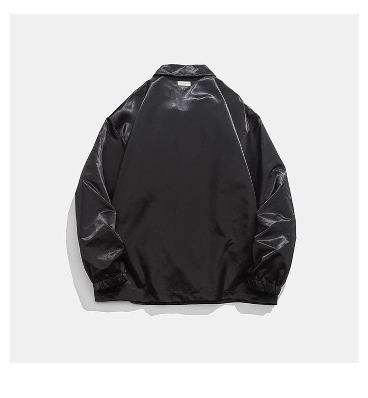 Letter Fashion Brand Lapel Jacket Loose Top Casual Coat