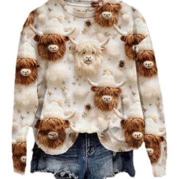 Julesweater i løst, rundt snit