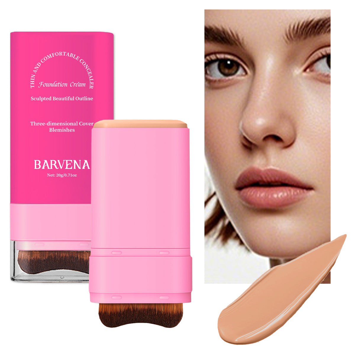 20g Eraser Foundation Stick With Brush For Brightening Skin Tone