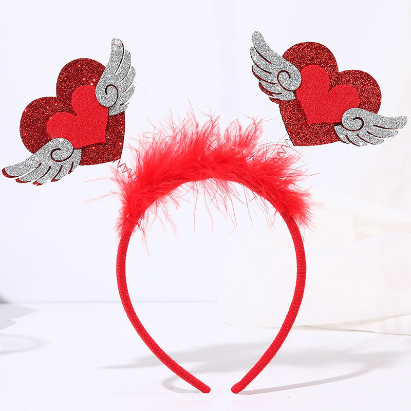 Red Heart Headband Accessories Three-dimensional