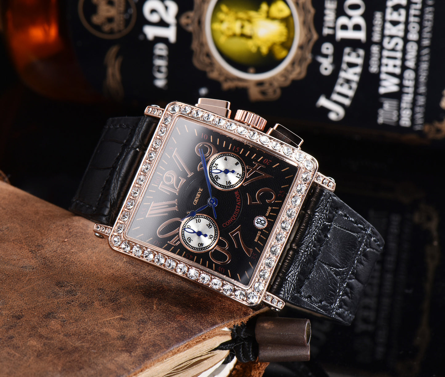Men's Square 5-pin Quartz Flange Watch