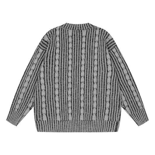 Fashion Vertical Stripes Casual Sweater Men