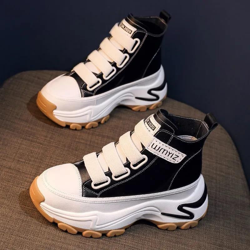 Mid-Top Velcro Sneakers til kvinder med plateau