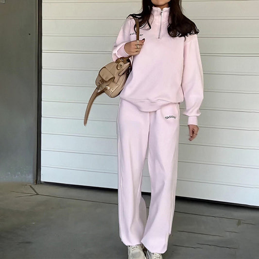 Classic Two Piece Zip Up Sportswear Womens Casual Set