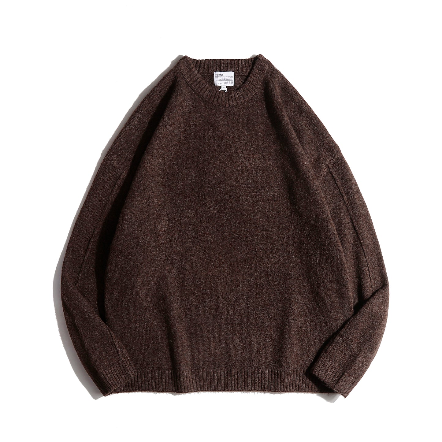 Japanese Vintage Solid Knit Academy Style Loose Unisex Maillard Sweater