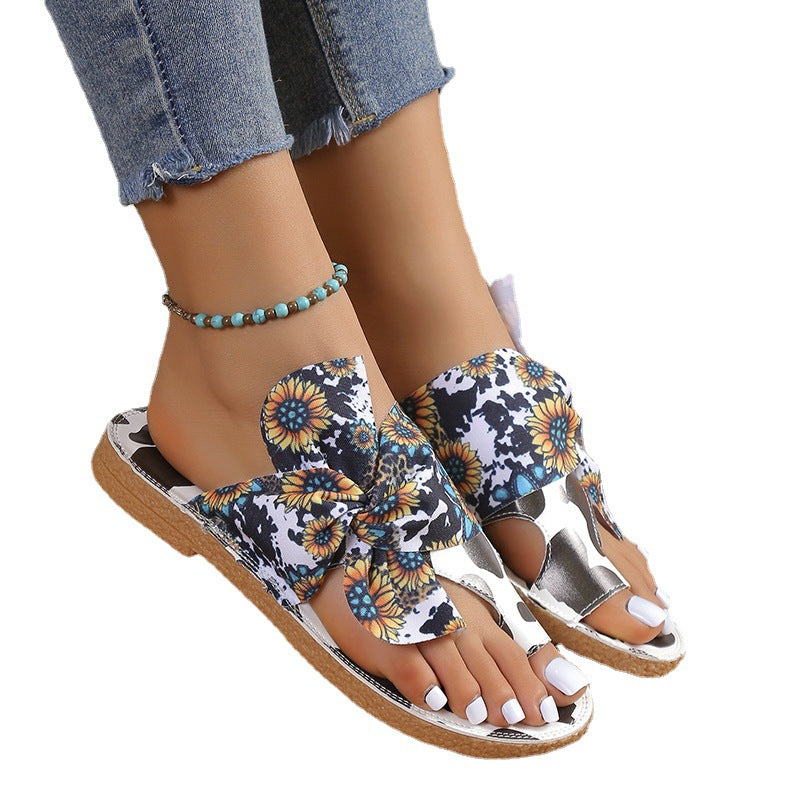 Dame Sandaler Afslappede Flade Tåring Slippers Med Syninger