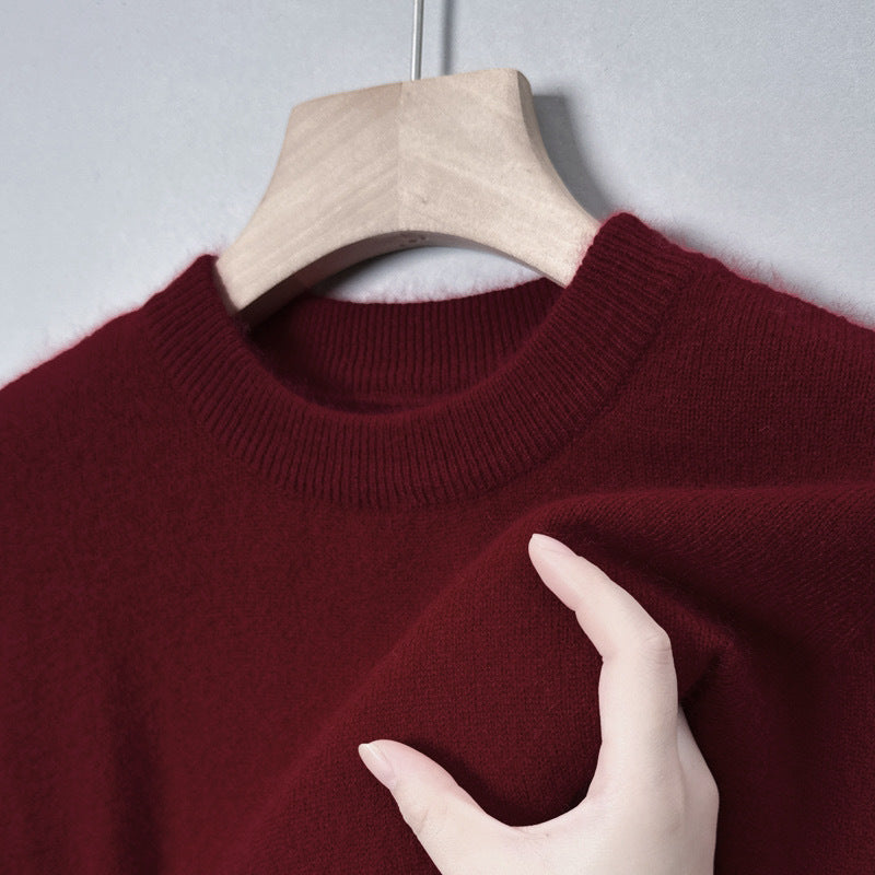 Casual Fashion Bottoming Shirt Young And Middle-aged Simple Half Turtleneck Solid Color Sweater For Men