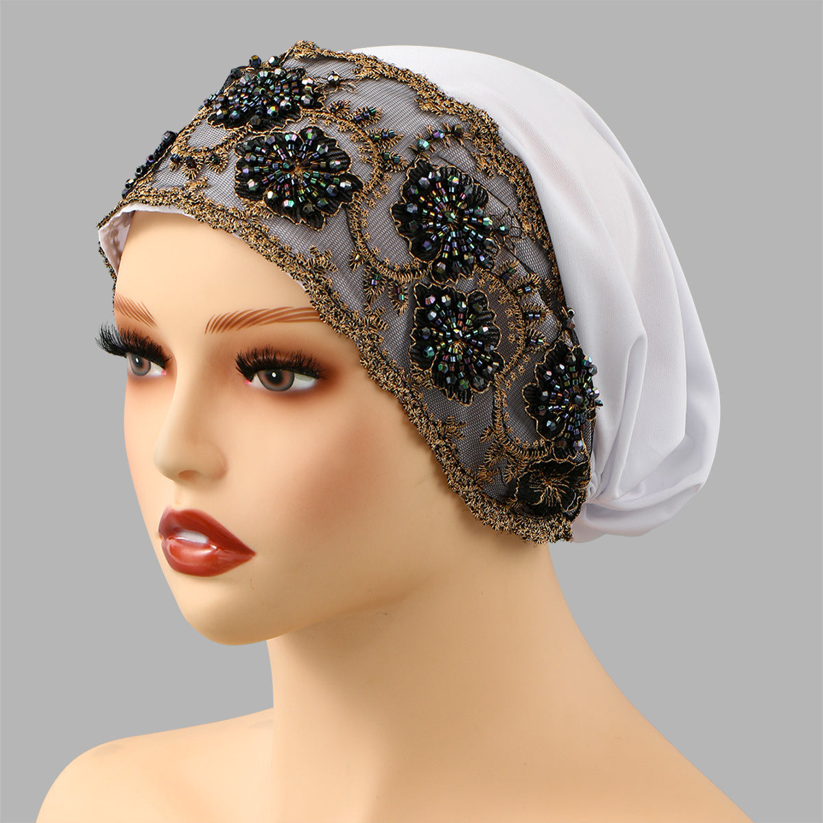 Beaded Lace Cap For Womenversatile