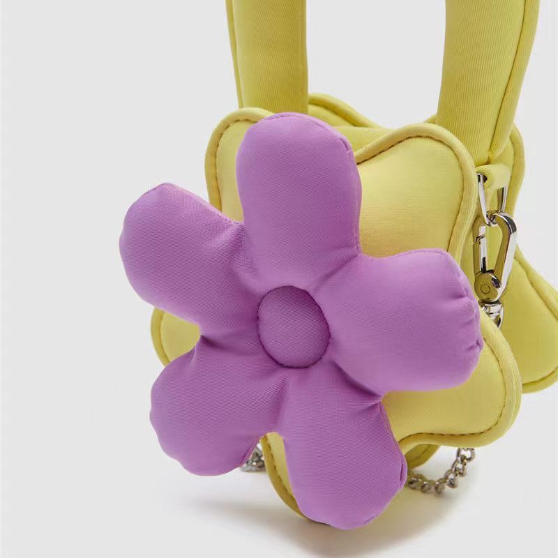 Three-dimensional Colorful Flower Hand-held One-shoulder Messenger Chain Bag