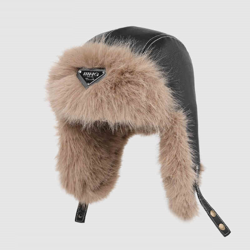 Autumn And Winter Men's And Women's Warm Vintage Leather Pilot Hat
