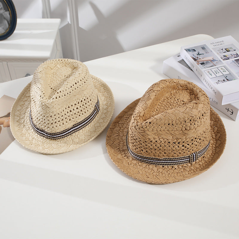 New Parent-Child British Ceremony Panama Sun Straw Hat