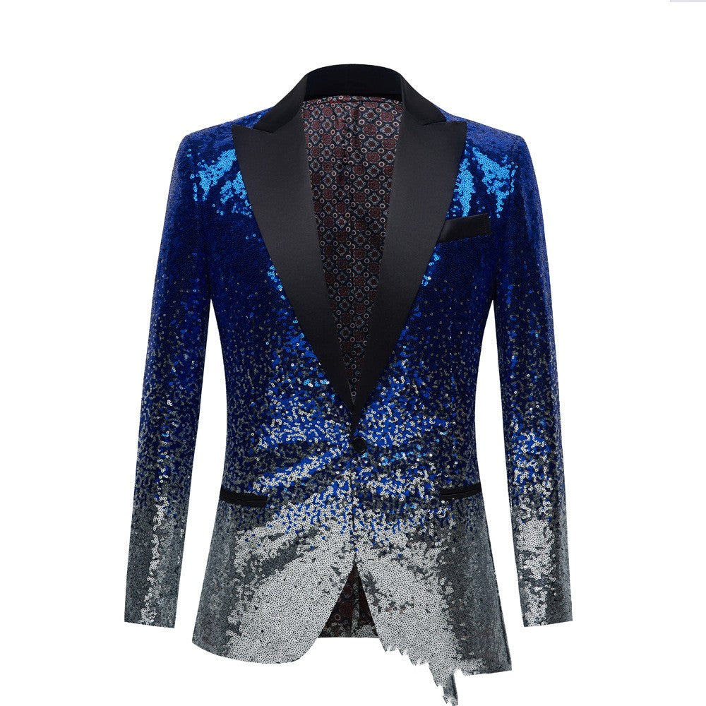 Men's Gradual Change Sequin Suit Host