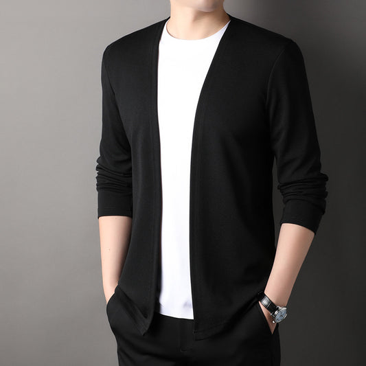 Spring Men's Cardigan Korean Style Middle-aged